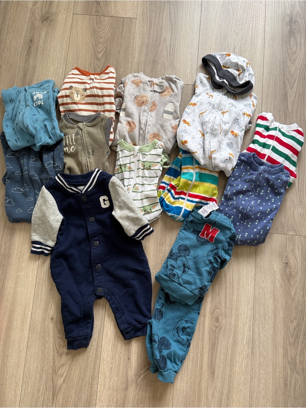 Lot Of 0-3 Baby Sleepers and Clothes